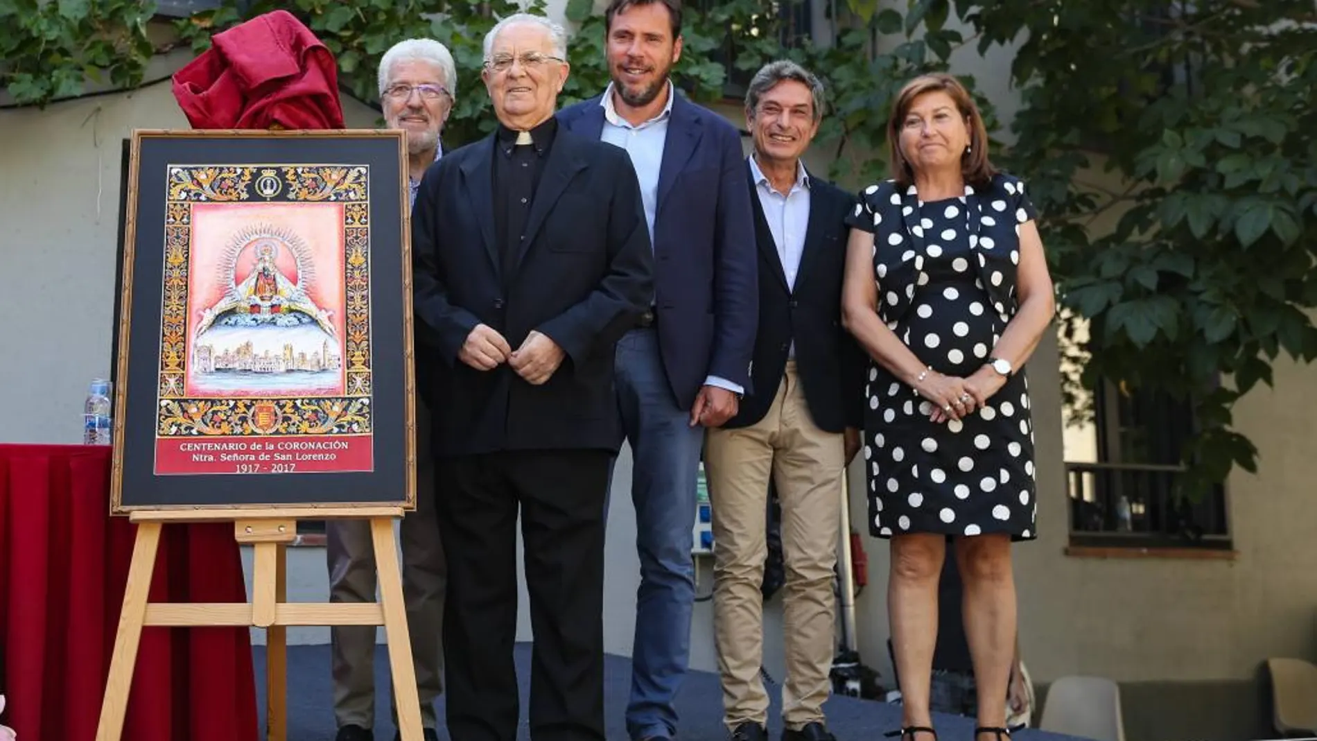 Miguel Ángel Soria, Jesus Mateo, Óscar Puente, Leopoldo Adiego y María Victoria Soto en la presentación de actos