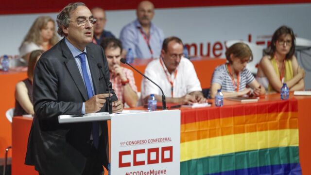 El presidente de la CEOE, Juan Rosell, durante su intervención en el XI Congreso Confederal de CCOO.