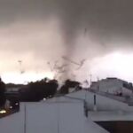 Un tornado causa destrozos en campos agrícolas y cortes de luz en Huelva