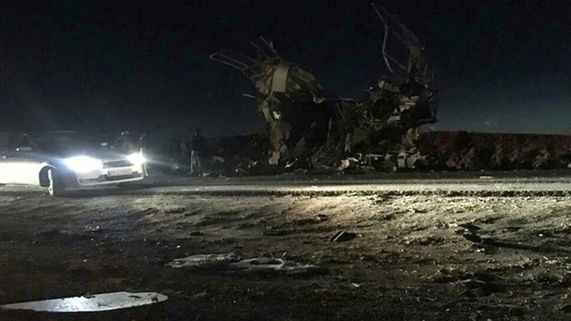 El autobús atacado en Irán / Reuters
