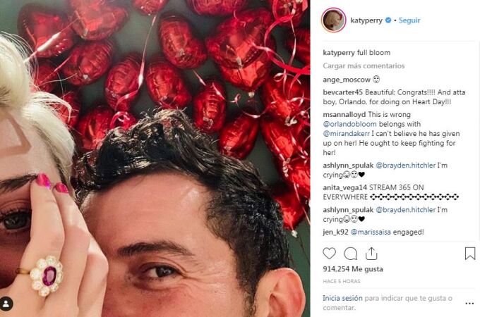 Katy Perry y Orlando Bloom, comprometidos en San Valentín
