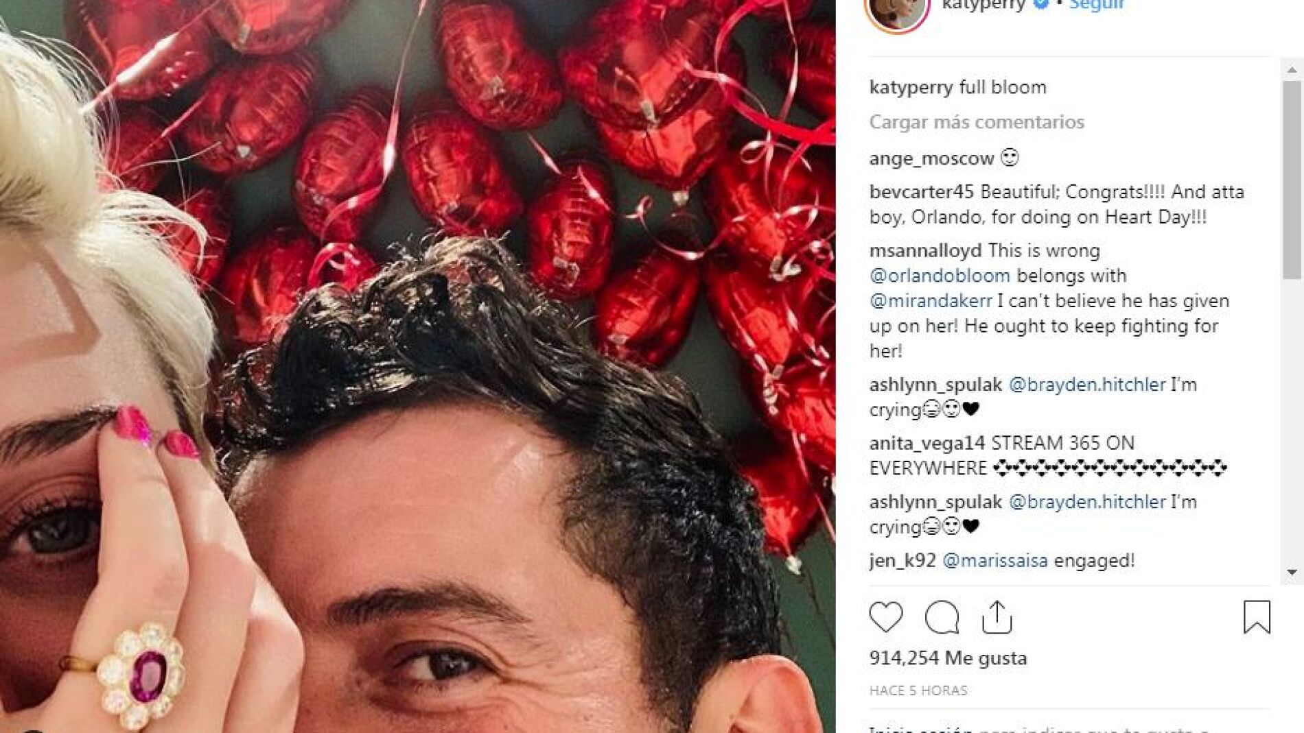 Katy Perry y Orlando Bloom comprometidos en San Valent n