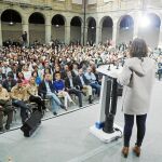 Isabel Díaz Ayuso, durante la presentación de candidatos del este en un acto celebrado en Alcalá de Henares