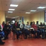 Instante en que los profesores y estudiantes dominicanos asisten a las charlas-encuentro organizado por Asoprotec en Madrid.