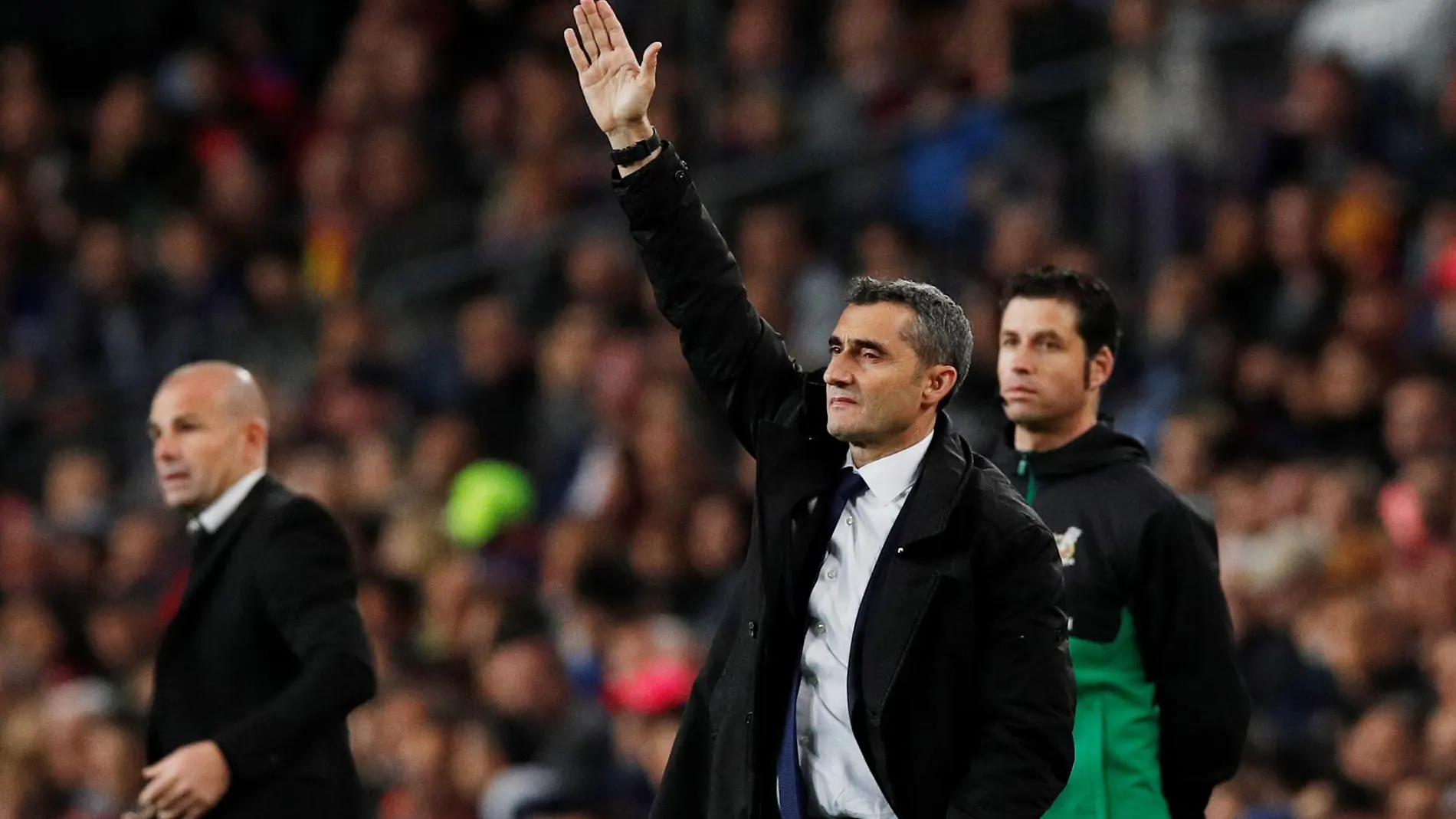 Valverde da instrucciones en el partido ante el Levante