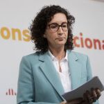 La secretaria general de ERC, Marta Rovira, interviene ante el consell nacional del partido hoy en Barcelona. EFE/Marta Pérez