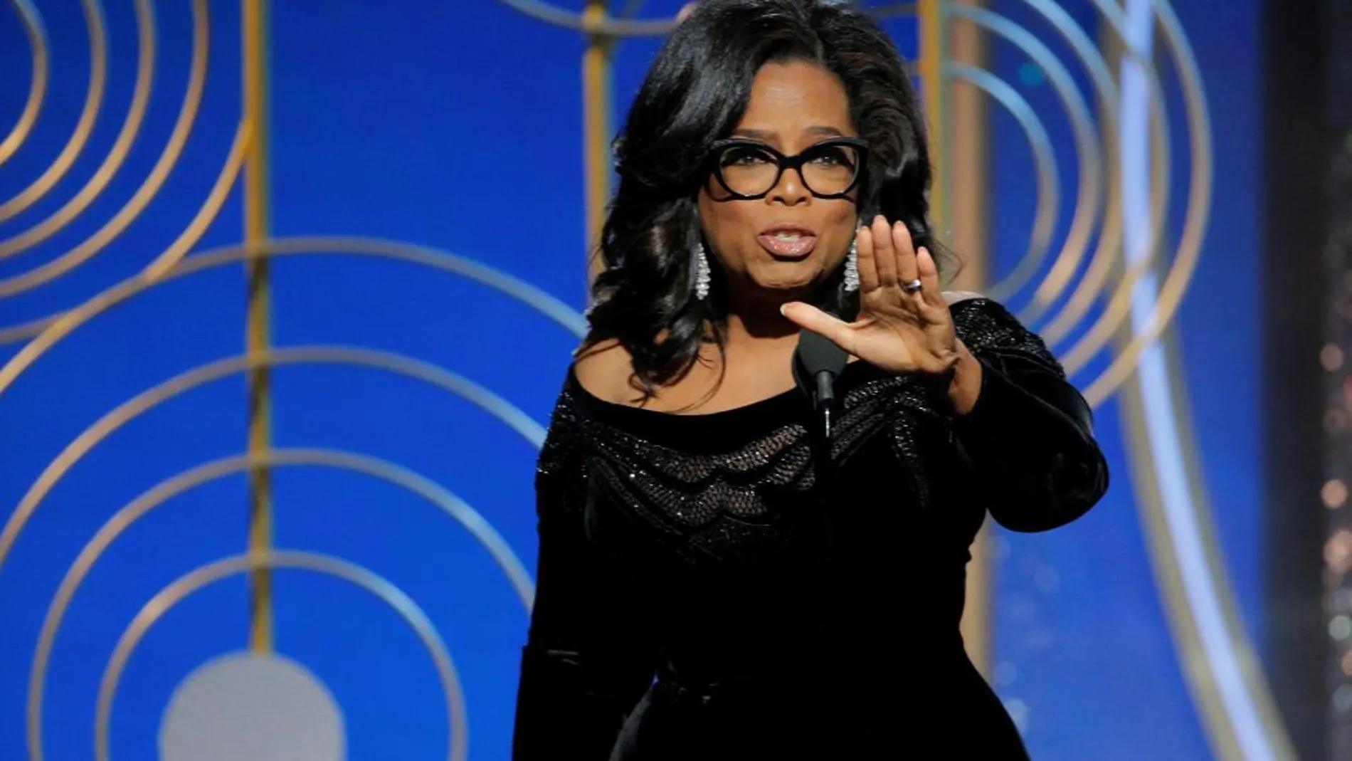 Oprah Winfrey durante su discurso en los Globos de Oro