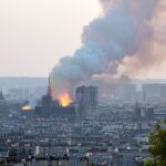 Incendio en la catedral de Notre Dame, en París