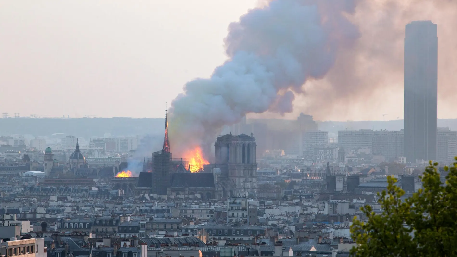 Incendio en la catedral de Notre Dame, en París