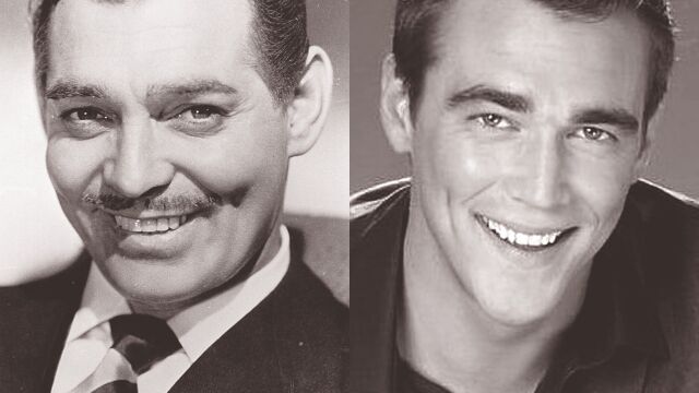 A la izquierda, el actor Clark Gable, a la derecha, su nieto que ha muerto a los 30 años. Las fotos muestran su parecido