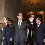 El presidente del Gobierno en funciones, Mariano Rajoy, ayer, durante su visita a la Universidad de Salamanca