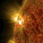 Imagen de una llamarada solar tomada por la NASA
