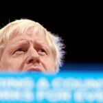 El titular de Exteriores británico, Boris Johnson, ayer, en el congreso «tory» en Manchester