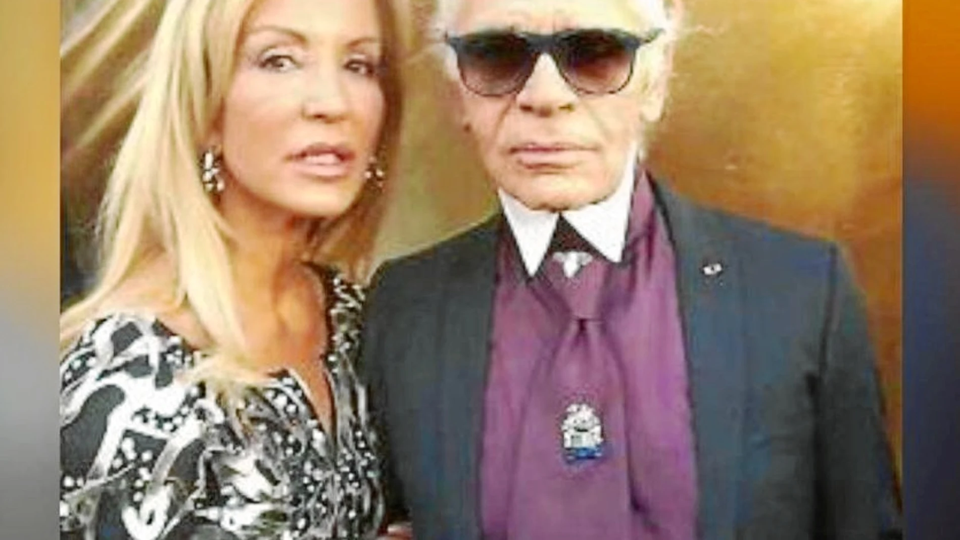 Carmen Lomana hace unos cuatro años con Karl Lagerfeld