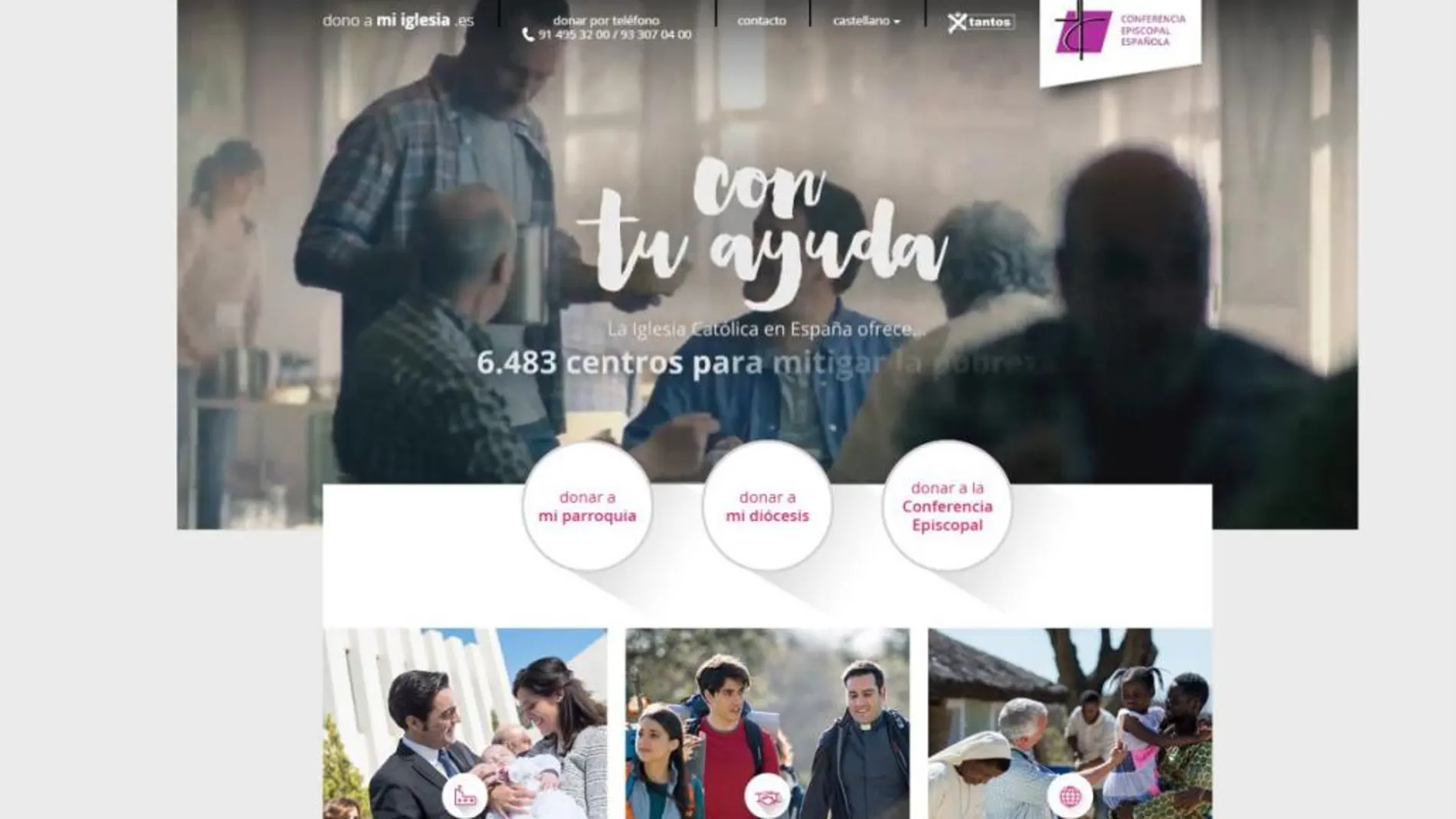 Imagen del nuevo portal web, a través del cual se harán los donativos