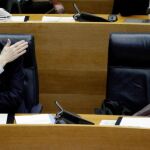 El presidente de la Generalitat, Ximo Puig, ayer durante la sesión de control que periódicamente se celebra en Les Corts valencianes y en la que se somete a las preguntas todos los grupos políticos