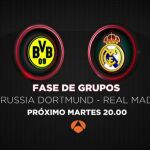 El Borussia Dortmund-Real Madrid, esta noche en Antena 3