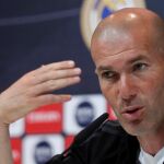 El técnico de Real Madrid, Zidedine Zidane, durante la rueda de prensa. Foto: Efe