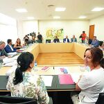 Silvia Clemente preside una reunión de la Junta de Portavoces
