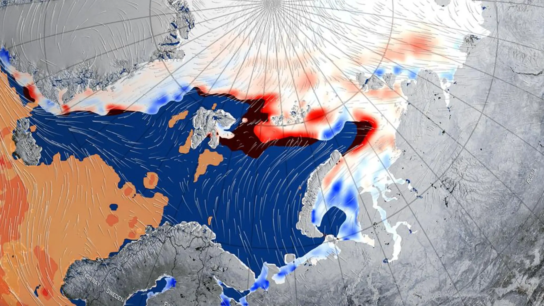 Los vientos de tormenta empujaron los bordes del hielo marino hacia el norte, compactando la capa de hielo.