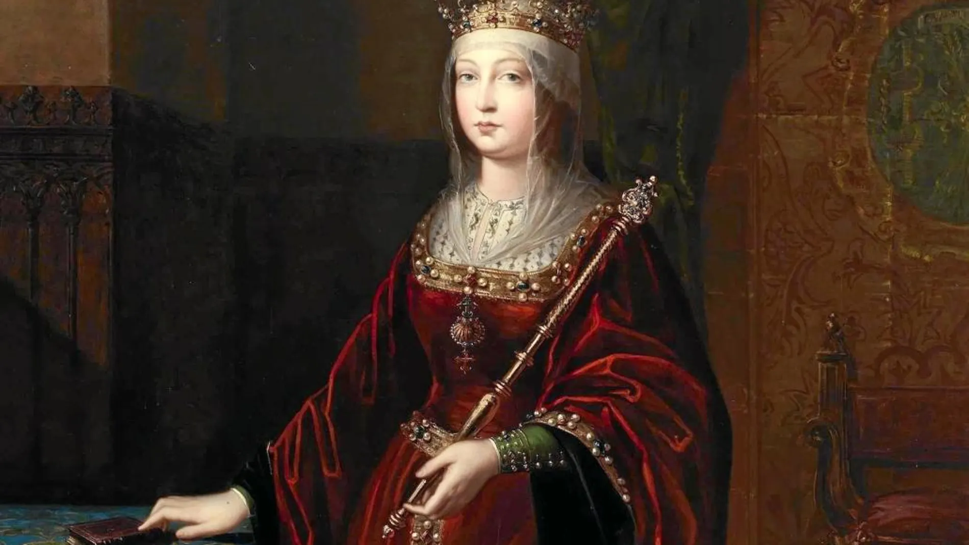 Isabel la católica, en un lienzo de Luis de Madrazo y Kuntz, pintado en torno a 1848, que se conserva en el Museo del Prado