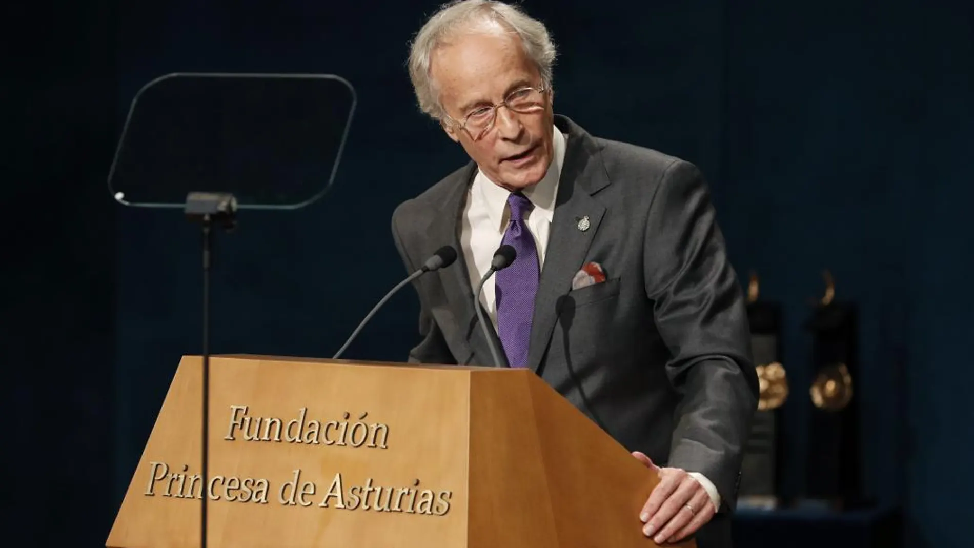 El escritor Richard Ford, premio Princesa de Asturias de las Letras, durante su discurso