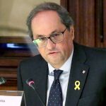 Quim Torra ha pronunciado hoy en Ljubljana la conferencia "Cataluña: de la jaula constitucional española a la libertad". EFE/Jordi Bedmar