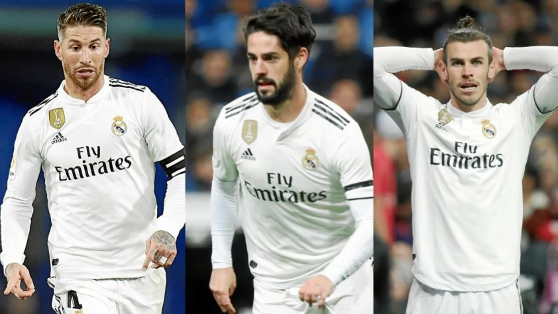 Sergio Ramos, Isco Alarcón y Gareth Bale