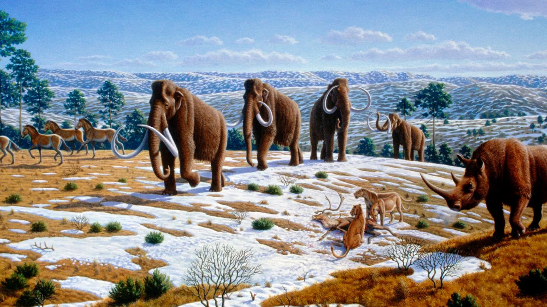 Recreación de la fauna del Pleistoceno / Wikipedia