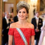 La Reina reina Letizia de España, ayer en la cena oficial