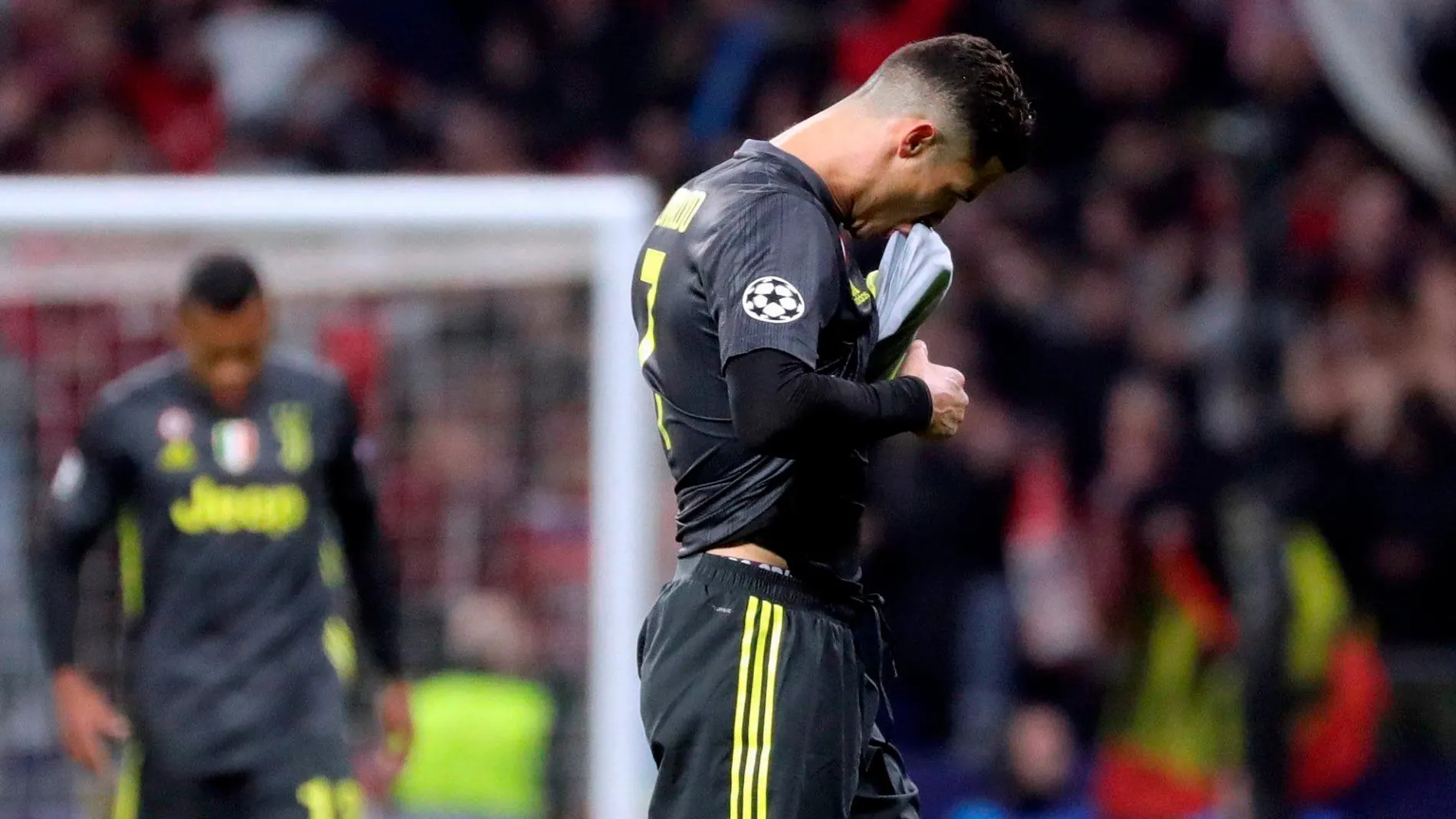 Cristiano Ronaldo ayer en el partido ante el Atlético