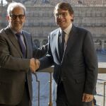 El alcalde Alfonso Fernández Mañueco y el rector Hernández Ruipérez