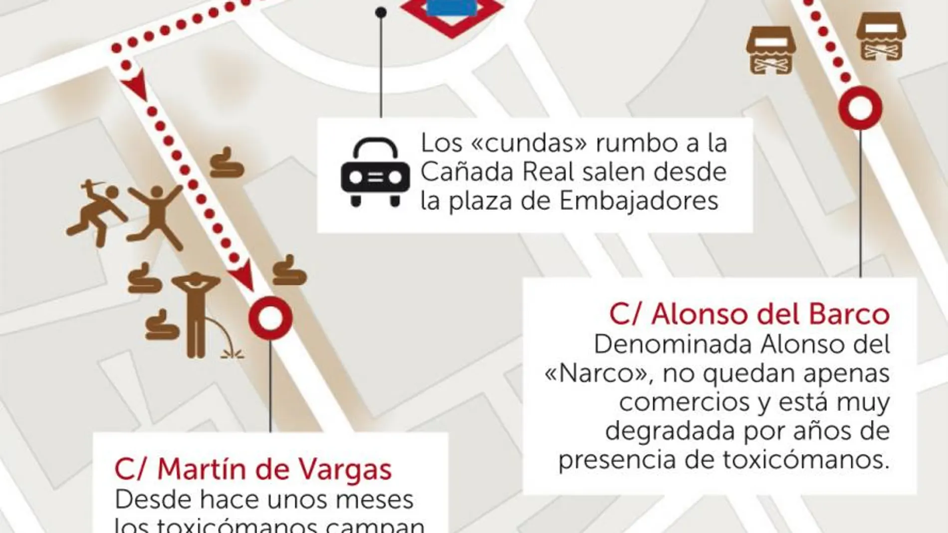 Las cundas de Embajadores se mudan de calle en verano