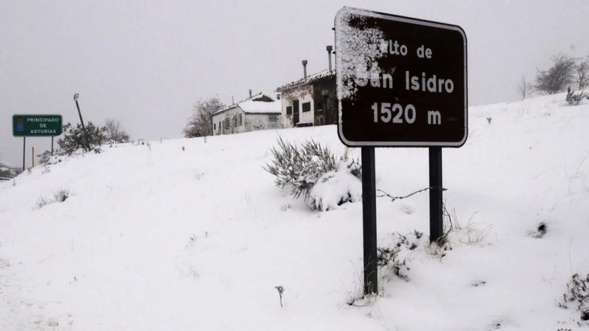 El Puerto de San Isidro (León) se posiciona entre las diez zonas más frías de España con 5,4 grados bajo cero