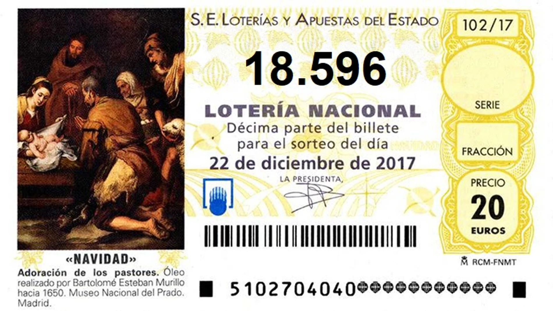 El 18.596, el séptimo quinto premio del Sorteo de Navidad