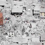 Vista aérea del centro de Amatrice, arrasado por el temblor de 6,2 grados en la escala Richter, y que también asoló las localidades de Norcia y Accumoli