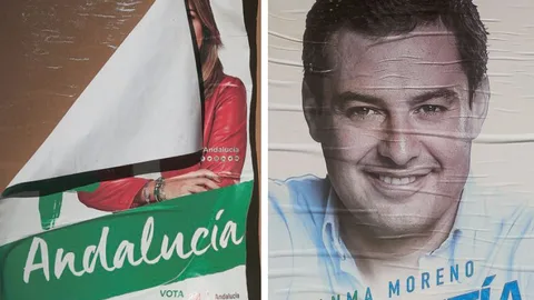 Imagen del cartel electoral del PSOE y el PP para las pasadas elecciones, que han derivado en el fin de 36 años de socialismo en la Junta