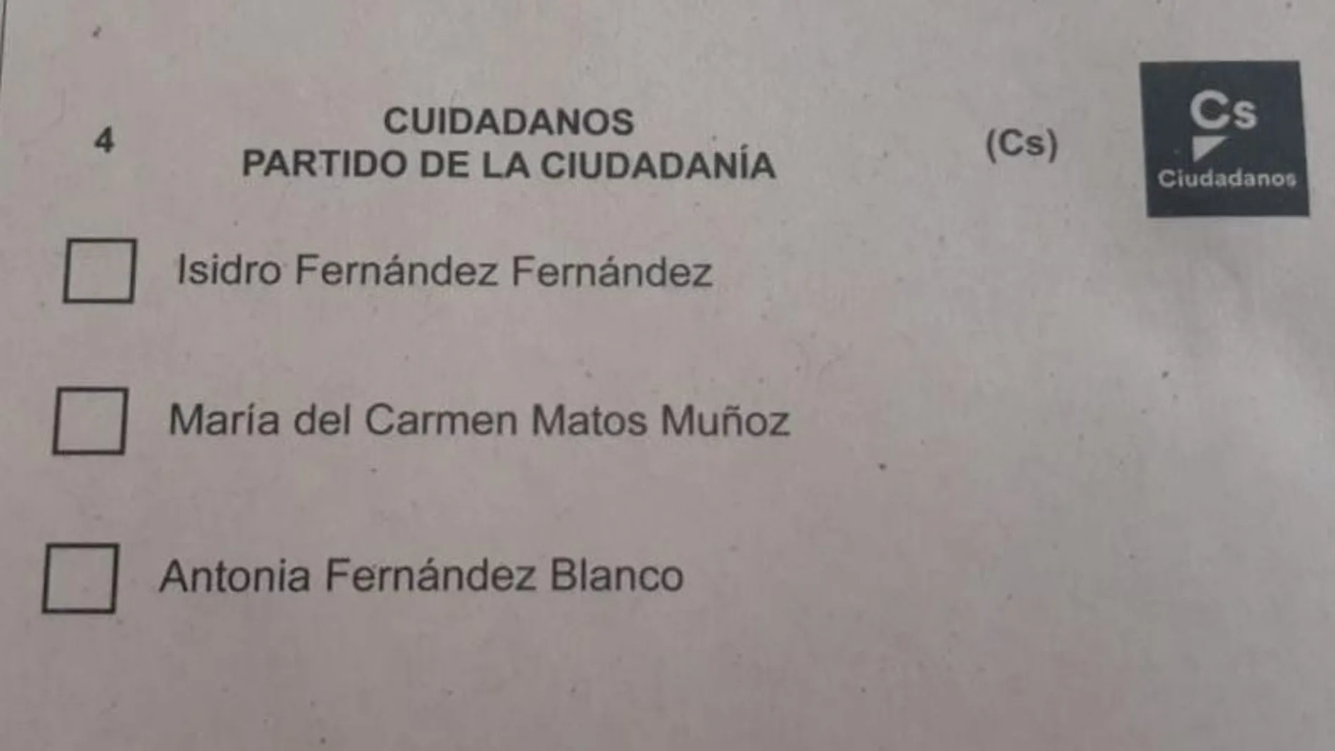 Las papeletas a Senado de Ciudadanos en Extremadura aparecieron con error