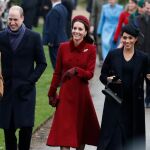 La familia real británica llega a la Iglesia de Santa María Magdalena en Sandringham