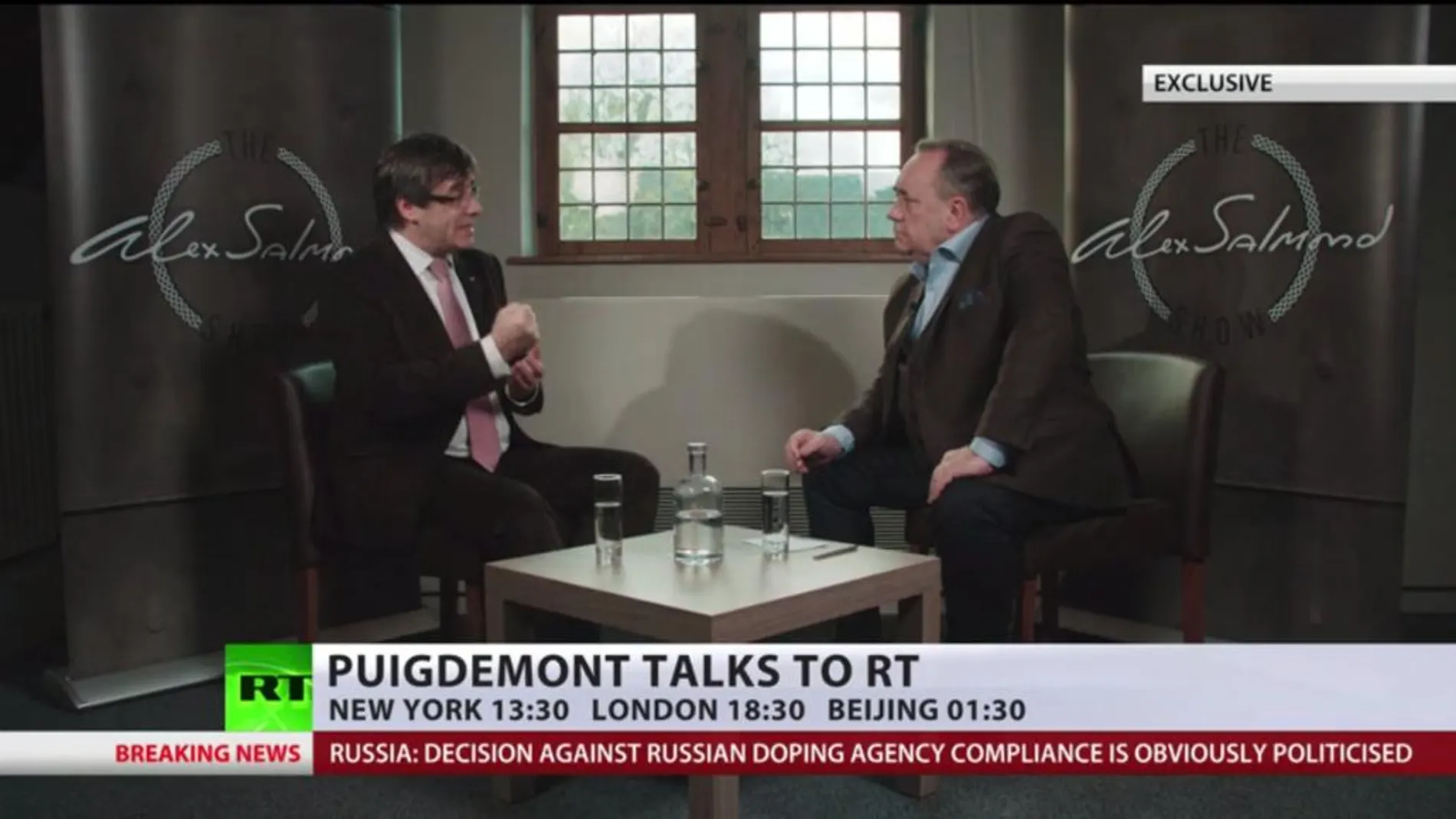 Un momento de la entrevista de Puigdemont