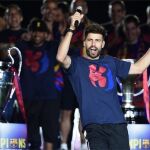 El Barcelona, celebrando su último triplete