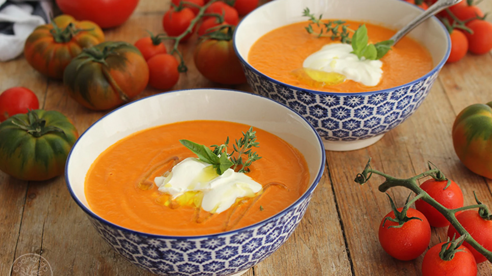 Receta de cocina: Crema calentita de tomates asados