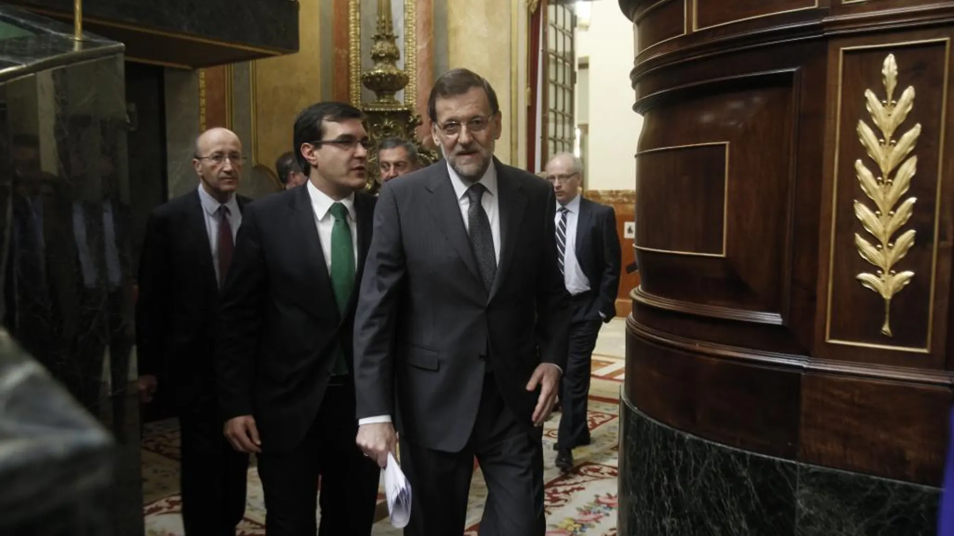 El presidente del Gobierno en funciones, Mariano Rajoy, en los pasillos del Congreso