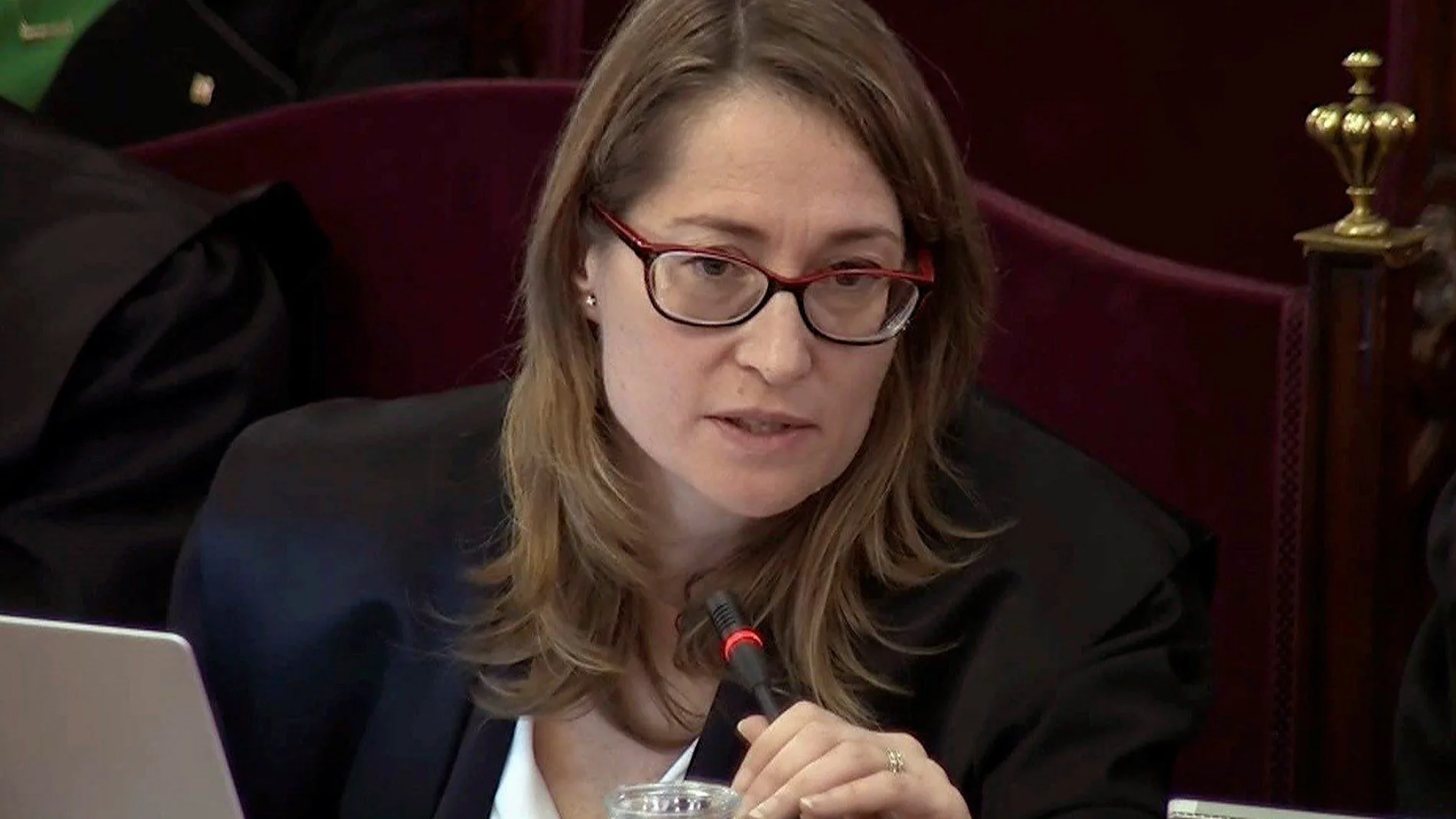 Marina Roig, abogada de Jordi Cuixart, en la jornada de ayer del “procés”