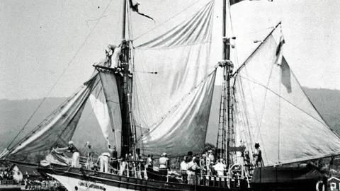 Una imagen de la goleta Santa Saturnina, con la que José Narváez navegó por primera vez por el Pacífico Canadiense