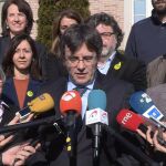 Carles Puigdemont en la autoproclamada "Casa de la República"de Waterloo (Bélgica)