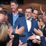 Rajoy protagonizó ayer junto a García Albiol el mitin del PP en Salou (Tarragona)