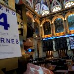 Paneles de la Bolsa de Madrid, hoy