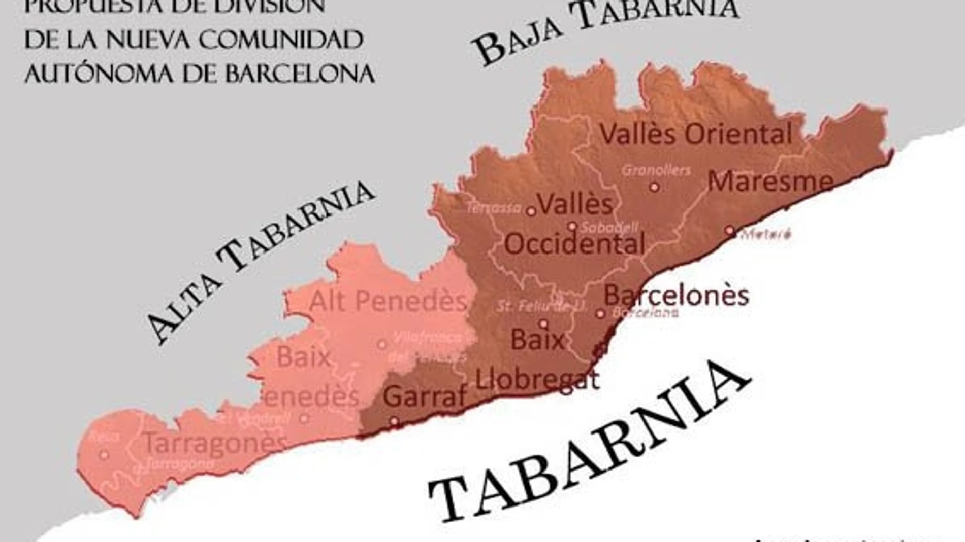 Tabarnia se halla en los mapas