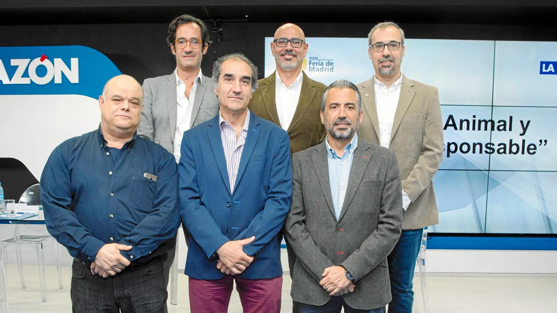 De izquierda a derecha, Pedro Ruf, Manuel Lázaro y Jaime Díaz. Detrás, Asier Labarga, Benito Pérez y Carlos Nunes / Foto: Gonzalo Pérez